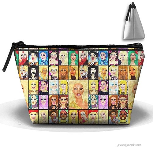 Womens Drag Queen Royalty Cosmetic Bags Travel Toiletry Pouch Portable Trapezoidal Storage Organizer Pencil Holders