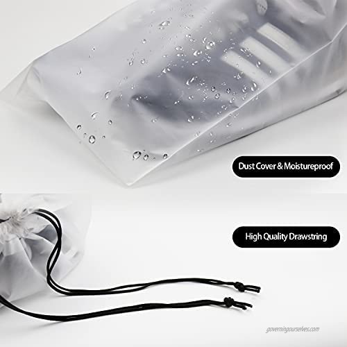 30 PCS Travel Transparent Shoe Bags -Waterproof Storage organizers With Drawstring packing pouch organizers