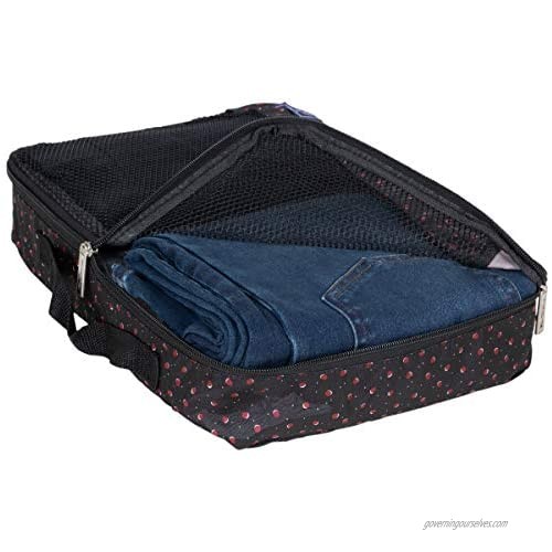 Ben Sherman 3-Piece (Small Medium Large) Lightweight Durable Printed Organizer Packing Cube Travel Set for Luggage Shadow Spot