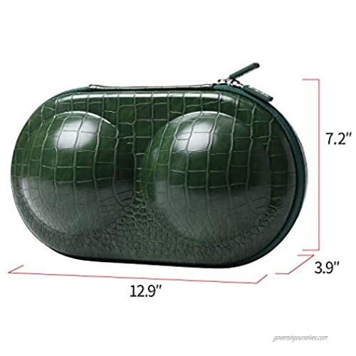 Braiou Bra Case Premium Lingerie Travel Bag Zip Underwear Organizer Bag for A-C Cup (Crocodile Pattern Green)