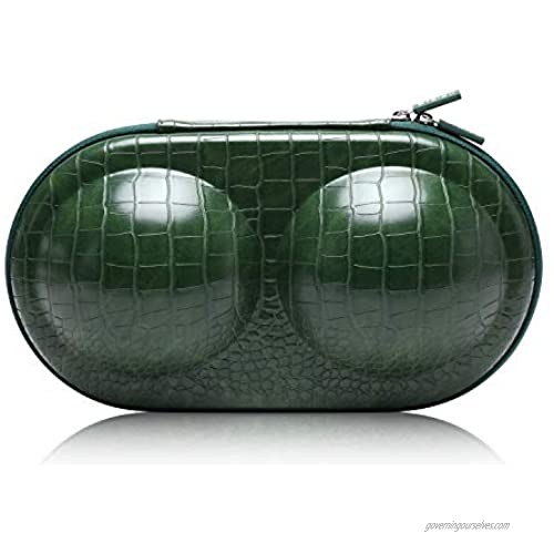 Braiou Bra Case Premium Lingerie Travel Bag Zip Underwear Organizer Bag for A-C Cup (Crocodile Pattern  Green)