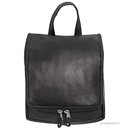 Canyon Outback Leather Goods  Inc. Canyon Outback Bryercliff Hanging Leather Toiletry Bag-Black  One Size