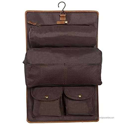 Canyon Outback Leather Goods Inc. Canyon Outback Buffalo Mountain Hanging Leather Toiletry Bag-Distressed Tan One Size