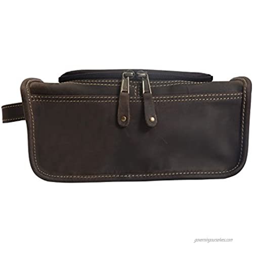 Canyon Outback Leather Goods  Inc. Canyon Outback Taylor Falls Leather Toiletry Bag  Brown  One Size