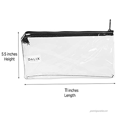 DALIX 2 Pack Zipper Makeup Bag Pencil Pouch Travel Accessories Holder Clear Transparent
