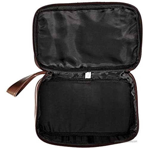 Dopp Men's Veneto Top Zip Travel Kit-Leather Brown One Size