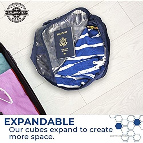 Gallivanter Gear Expandable Packing Cubes - 6 Pcs Water Resistant Nylon Durable w/handle Organized Traveler System