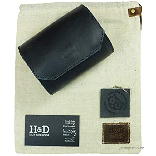 Hide & Drink Leather Tie Roll Case Travel Essentials Storage Box Handmade Includes 101 Year Warranty :: Charcoal Black