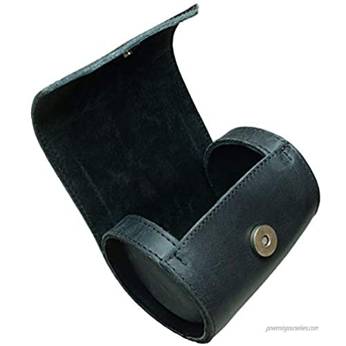 Hide & Drink  Leather Tie Roll Case  Travel Essentials  Storage Box  Handmade Includes 101 Year Warranty :: Charcoal Black