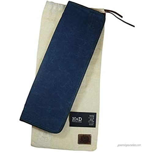 Hide & Drink Waxed Canvas Necktie Organizer Cuff Link Tie Clip Case Travel Essentials Handmade :: Blue Mar