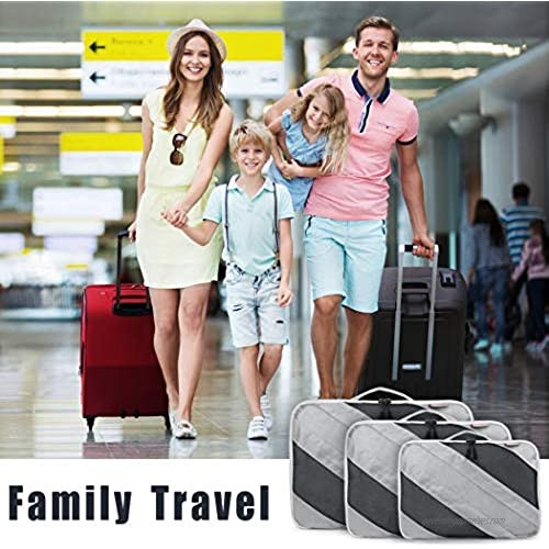 Idefair Packing Cubes 3 Set Travel Luggage Organizers Gray