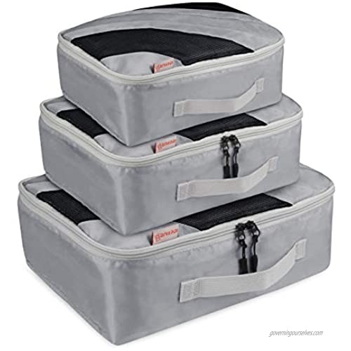 Idefair Packing Cubes  3 Set Travel Luggage Organizers  Gray