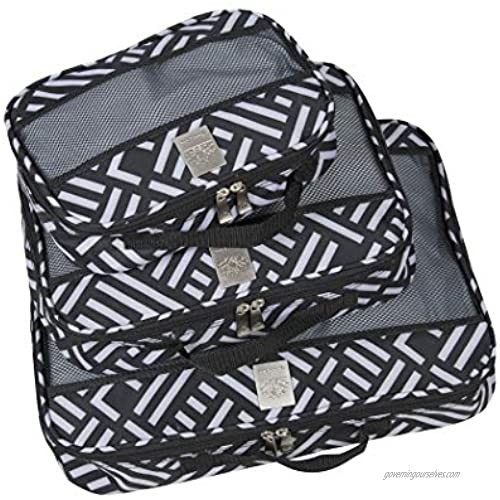 Jenni Chan Signature Packing Cubes-3 Piece Set Black White