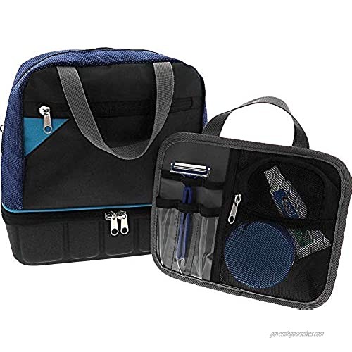 Lewis N. Clark Deluxe Travelflex Toiletry Kit  Makeup Bag  Shower Caddy + Travel Organizer Toiletry Kit  for Luggage  Carryon or Suitcase  Blue