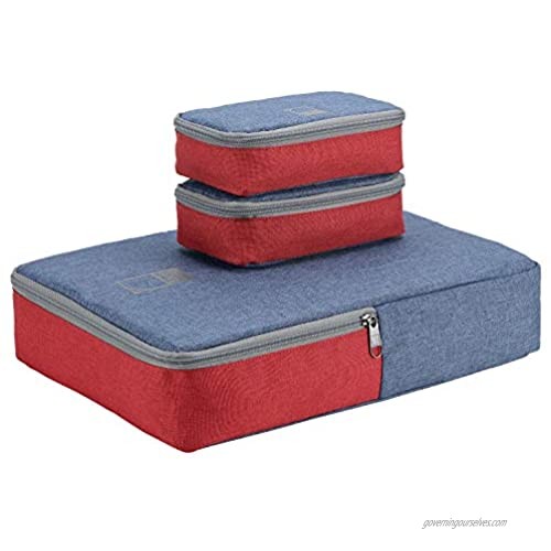 Lewis N. Clark Packing Cube + Travel Organizer for Luggage Suitcase or Carry On 3 Pack Blue/Red