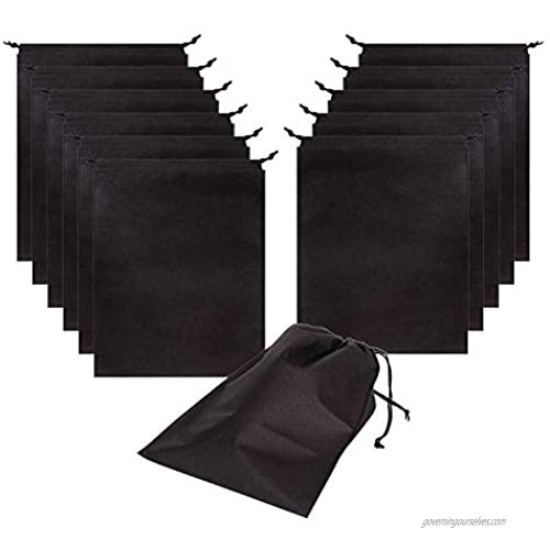 Magik 12PCS Boot Shoe Toy Makeup Storage Drawstring Bag Travel Organizer Large Dust-proof Foldable (Black 4557cm/17.7122.44in)