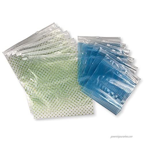 Miamica Dot-Stripe Resealable 12-pc Set 6-Gallon Size/6-quart Size Bags  Blue/White  One