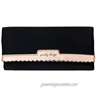 MIAMICA Women's Tri-fold Jewelry Case  Sparkly Things  Black & Rose Gold  One Size