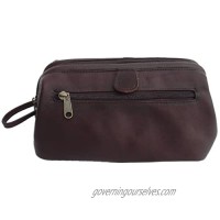 Piel Leather Deluxe Top Frame Traveling Kit  Chocolate  One Size