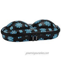Premium Bra Case Braiou Lingerie Travel Bag Zip Underwear Organizer Bag for A-DD Cup (Blue Flower)