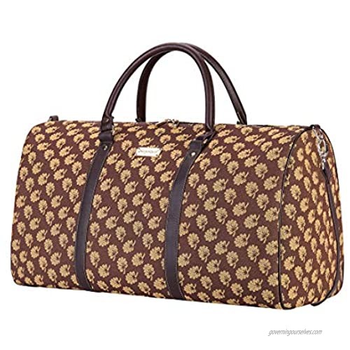 Signare Tapestry Large Duffle Bag Overnight Bags Weekend Bag for Women with Jane Austen Oak Design (BHOLD-JANE)