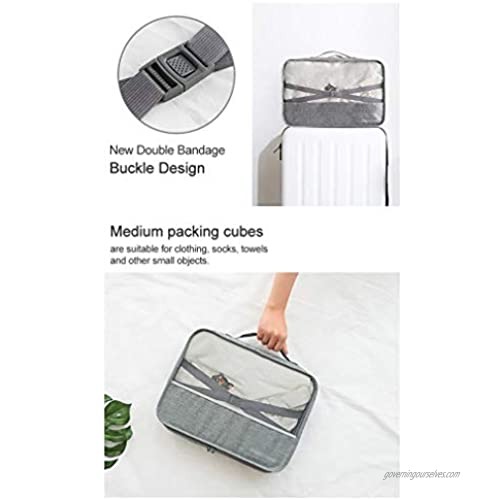 Surblue Travel Luggage Organizer Clothing Packing Cubes 7 Set Accessories with Compressed Belt Accessories for Clothes Shoes Underwear