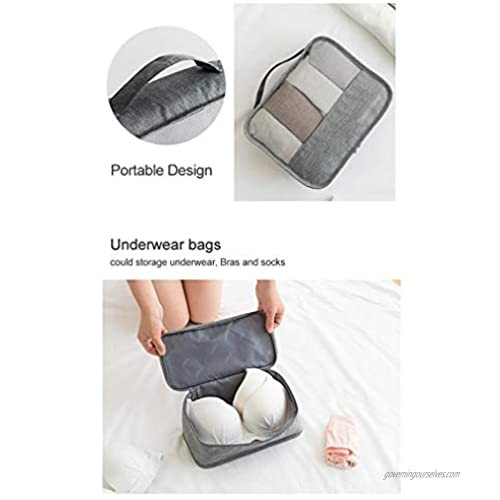 Surblue Travel Luggage Organizer Clothing Packing Cubes 7 Set Accessories with Compressed Belt Accessories for Clothes Shoes Underwear