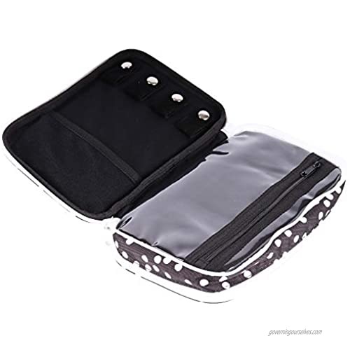 Travel Jewelry Organizer Bag - Portable Jewelry Zippered Storage Case For Necklace Earrings Rings Bracelets Watches (black polka dot)