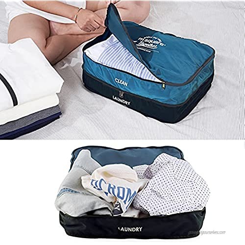 Travel Packing Organizers Travel Packing Cubes for Man and Women Travel Double-layer Clothing Packing Cube Travel Accessories Packing Cube for Suitcases (Blue)