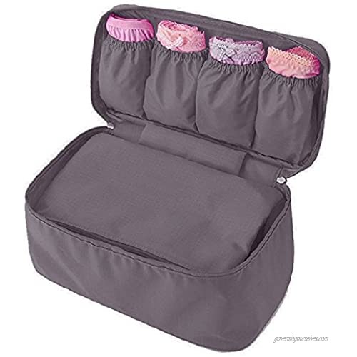 Travel Storage Bag for Bra Underwear Lingerie Socks Cosmetics Makeup Waterproof Portable by MYU Design (Gray)