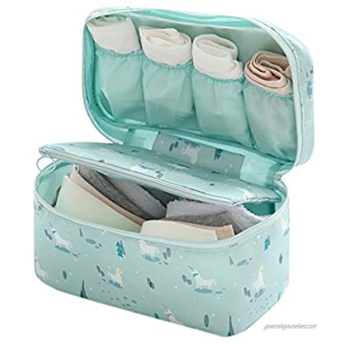 Unicorn Travel Underwear Organizer Cube Portable Bra Storage Bag Toiletry Packing Cosmetic Bag with Zipper Pouch