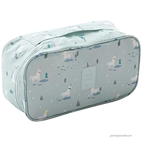 Unicorn Travel Underwear Organizer  Cube Portable Bra Storage Bag Toiletry Packing Cosmetic Bag with Zipper Pouch
