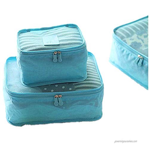 YASSUN Travel Waterproof Storage Bag sixPiece Luggage Storage Bag Blue
