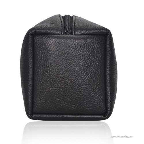Zen Temple Premium Luggage Men's Vegan Leather Toiletry Bag (BLACK)