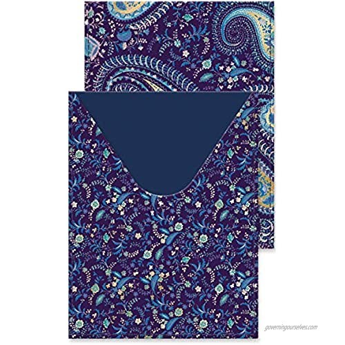Punch Studio Passport Cover  Blue Paisley (43890)