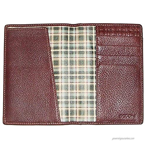 Tyler Tumbled Passport Case Color: Coffee with Green Plaid