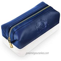 Baroque Royal Travel Toiletry Bag for Men  Premium Vegan Leather Wash Bag with Zipper  Roomy Men’s Dopp Kit Organizer  Ditty Bag for Shaving Kit and Toiletries  Best Travel Gifts for Men