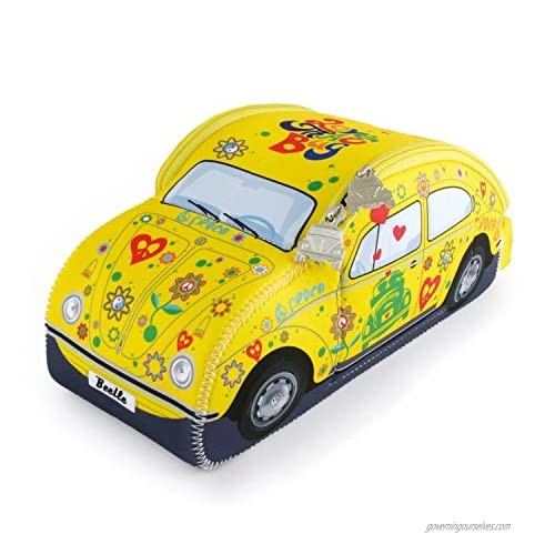 BRISA VW Collection - Volkswagen Beetle Car Bug 3D Neoprene Universal Bag - Makeup  Travel  Cosmetic Bag (Neoprene/Flower)