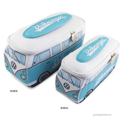BRISA VW Collection - Volkswagen Samba Bus T1 Camper Van 3D Neoprene Small Universal Bag - Makeup Travel Cosmetic Bag (Neoprene/Turquoise)