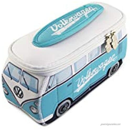 BRISA VW Collection - Volkswagen Samba Bus T1 Camper Van 3D Neoprene Small Universal Bag - Makeup  Travel  Cosmetic Bag (Neoprene/Turquoise)