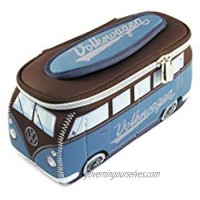 BRISA VW Collection - Volkswagen Samba Bus T1 Camper Van 3D Neoprene Small Universal Bag - Makeup  Travel  Cosmetic Bag (Neoprene/Petrol/Brown)