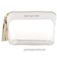 Creative Brands Wedding Travel Pouch  8" x 5"  Best Day Ever Pearl White and Clear