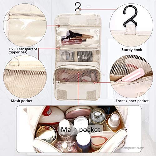Hanging Toiletry Bag for Men and Women Travel Portable Bathroom Toiletry Storage Bags Waterproof Cosmetics Makeup and Toiletries Organizer with Hook