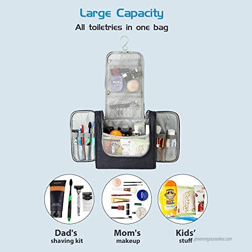 Hanging Toiletry Bag for Women - Men Travel Essentials Waterproof Large Toiletry Bag for Bathroom Full Size Bottles Travel Toiletry Bag Large Capacity Organizer Bag for Accessories Toiletries