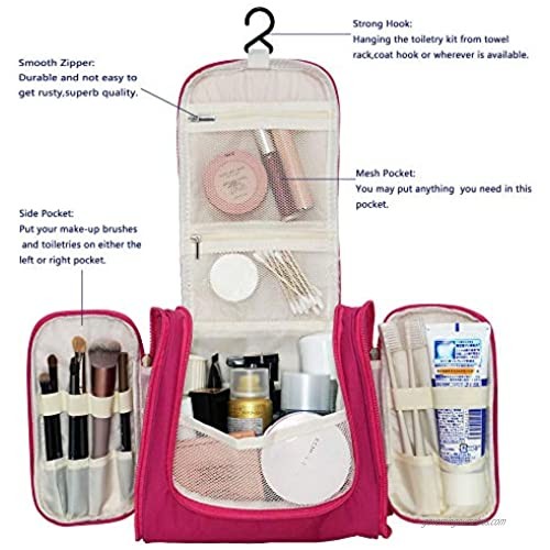 Hanging Travel Makeup Bag Waterproof Large Cosmetic Makeup Organizer Toiletry Bag Travel Organizer for Cosmetics Bathroom and Shower Organizer Kit Women and Men