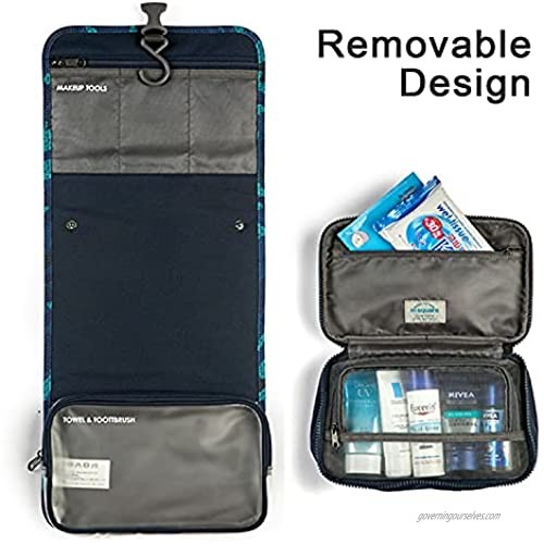 Hanging Travel Toiletry Bag Toiletry Bag for Men and Women Water-resistant Makeup Travel Bag Travel Organizer for Accessories Shampoo Full Sized Container Toiletries (Blue)