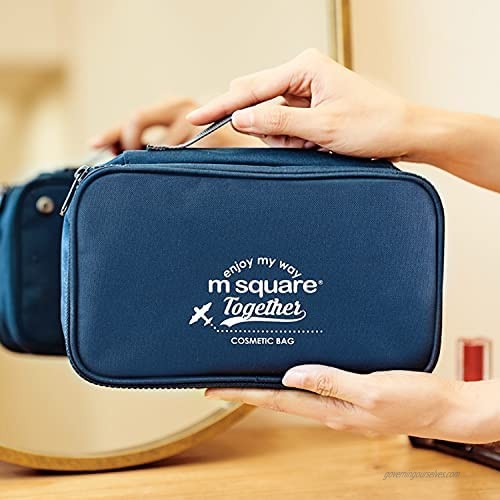 Hanging Travel Toiletry Bag Toiletry Bag for Men and Women Water-resistant Makeup Travel Bag Travel Organizer for Accessories Shampoo Full Sized Container Toiletries (Blue)