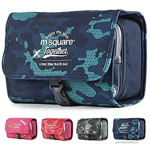 Hanging Travel Toiletry Bag  Toiletry Bag for Men and Women  Water-resistant Makeup Travel Bag Travel Organizer for Accessories  Shampoo  Full Sized Container  Toiletries (Blue)