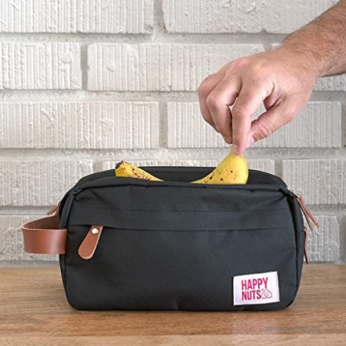 Happy Nuts Men's Toiletry Bag Canvas Organizer Bag TSA Approved (Black)