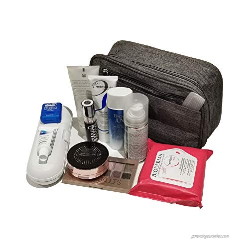 Men's Travel Toiletry Bag Shaving Dopp Kits Bathroom Cosmetic Makeup Organizer Unisex Black